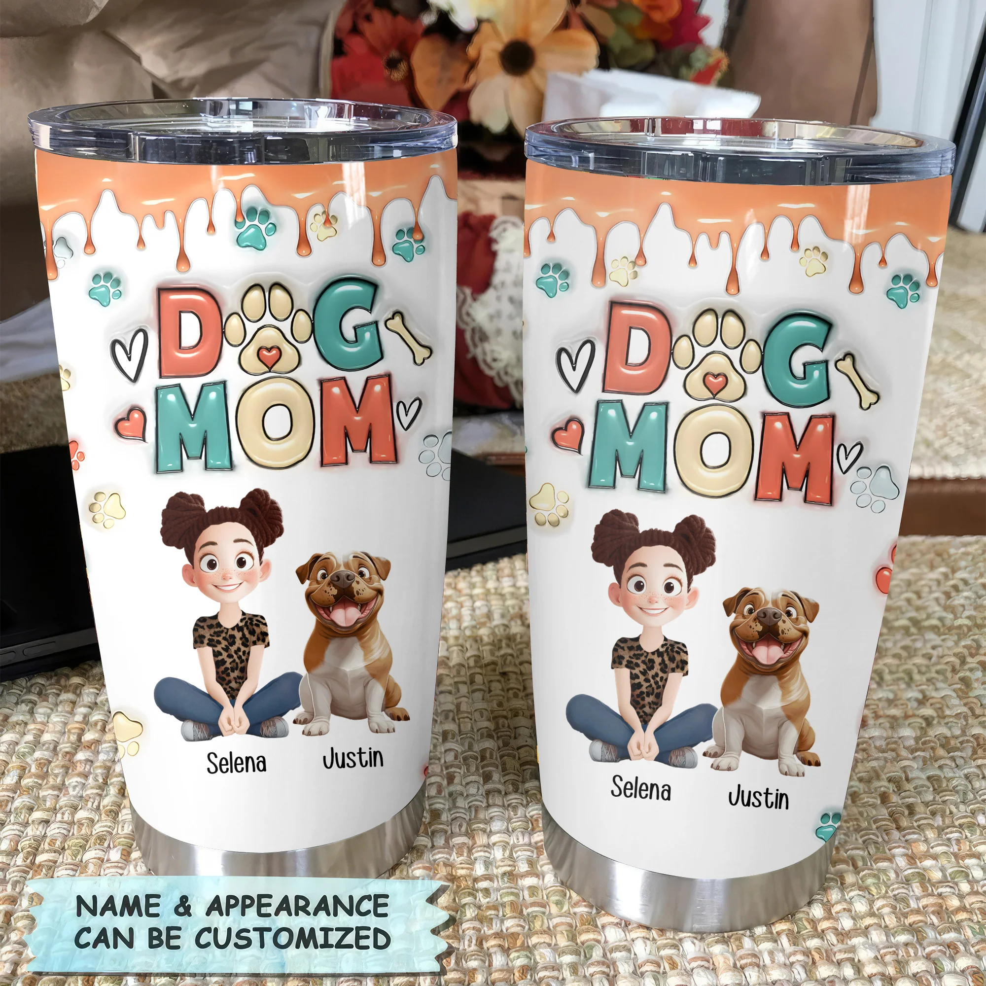 Mom Of Dogs 3D Inflated Effect Cartoon Dog - Personalized Tumbler Cup - Gift for Pet Owners, Pet Lovers, Dog Mom | CLP15 NH96 - Image 3