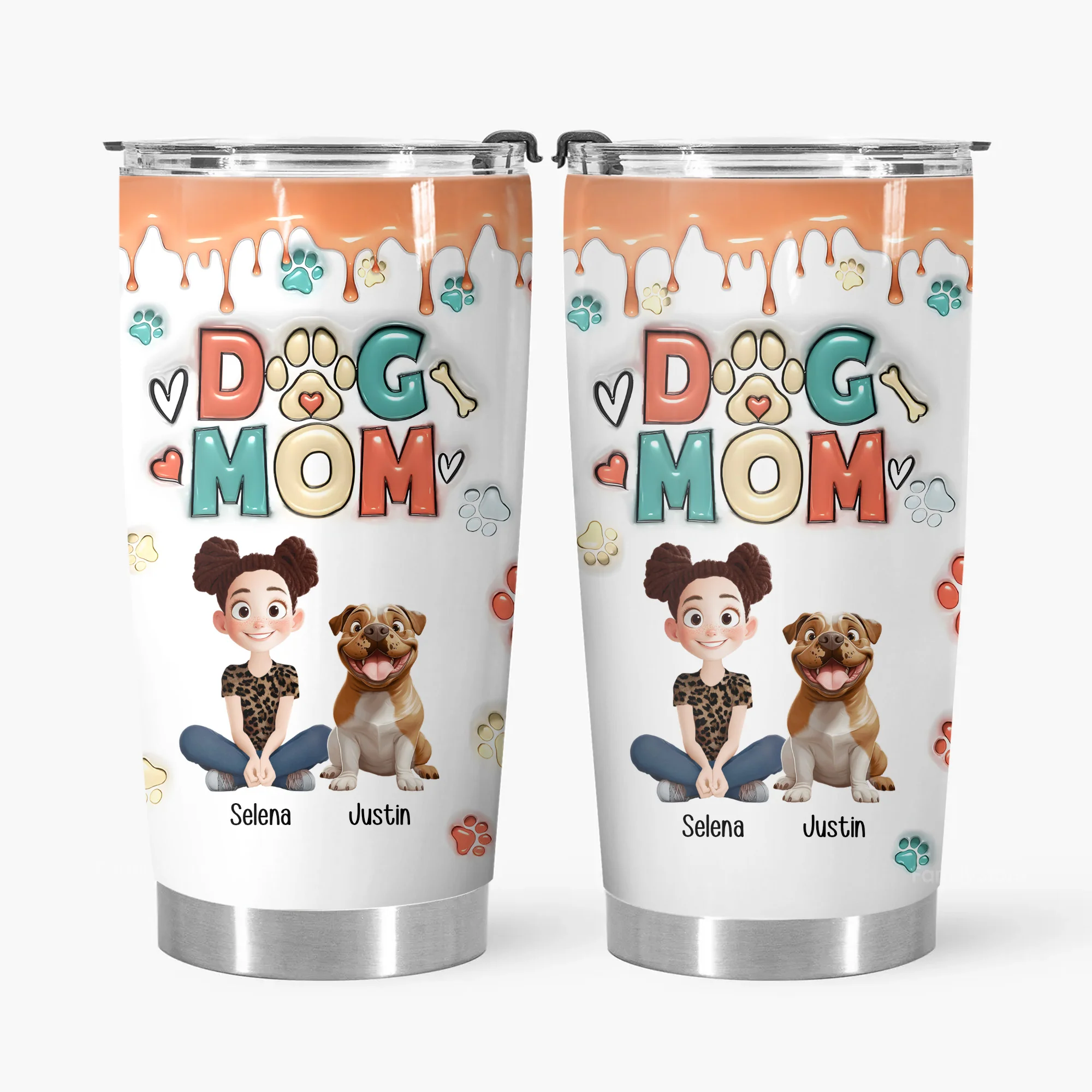 Mom Of Dogs 3D Inflated Effect Cartoon Dog - Personalized Tumbler Cup - Gift for Pet Owners, Pet Lovers, Dog Mom | CLP15 NH96 - Image 4
