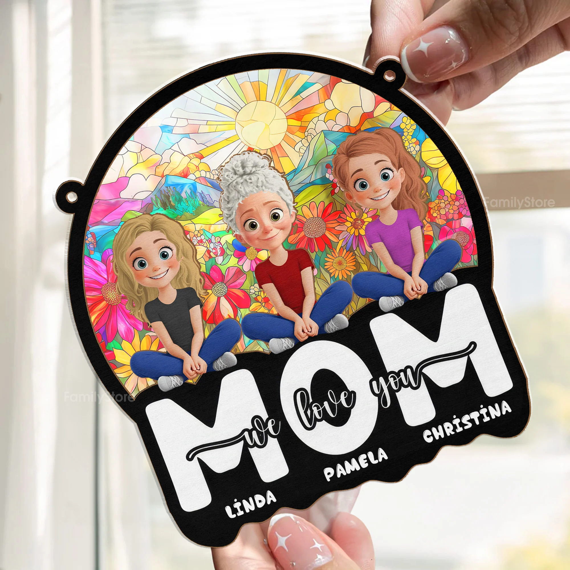 Mom We Love You - Personalized Window Hanging Window Hanging Suncatcher Ornament - GIft For Mom, Mother's Day | GR25 NA94 - Image 2