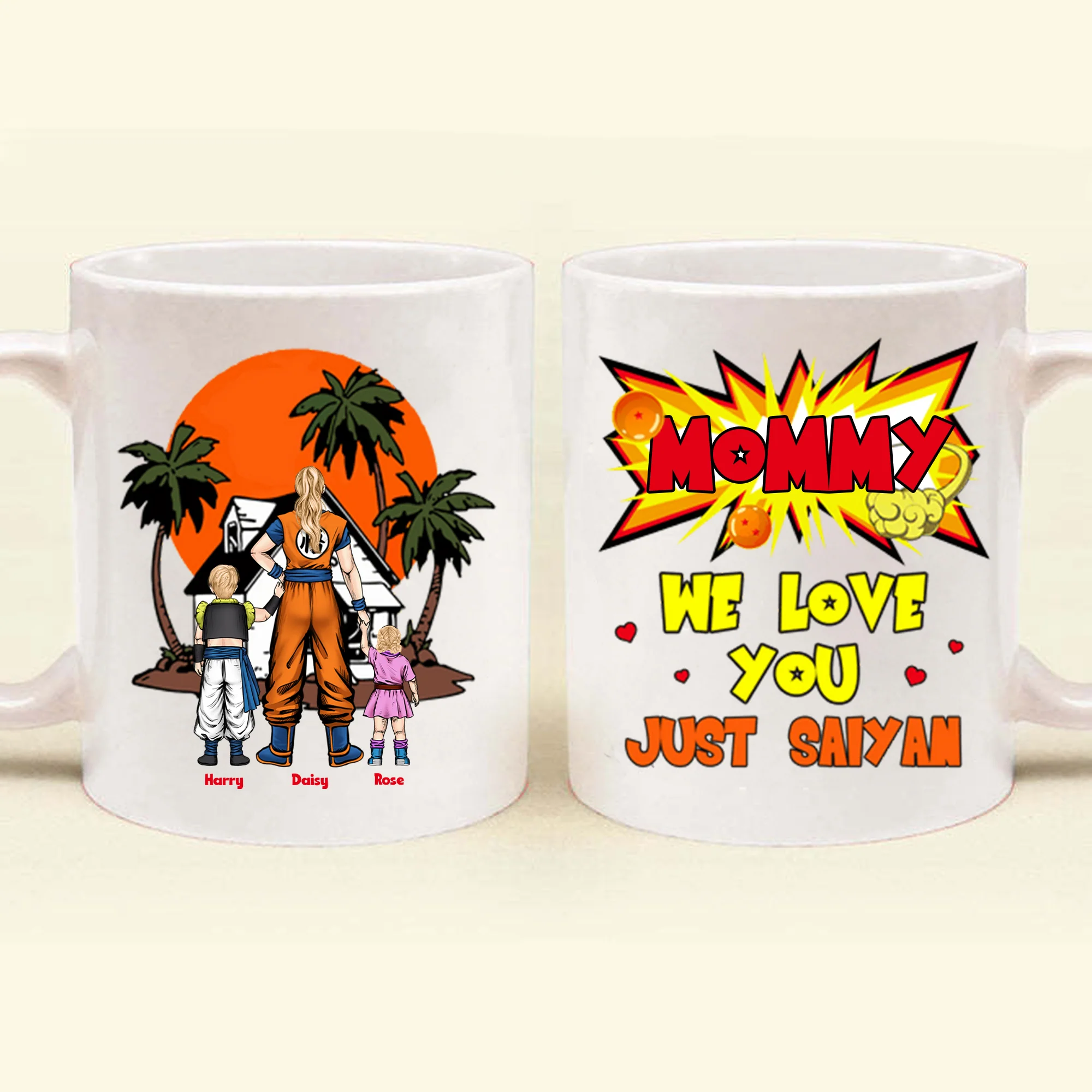 Dragon Ball Mommy We Love You Jusst Saiyan - Gift For Mom - Personalized Ceramic Mug - CL03 NH96 - Image 4