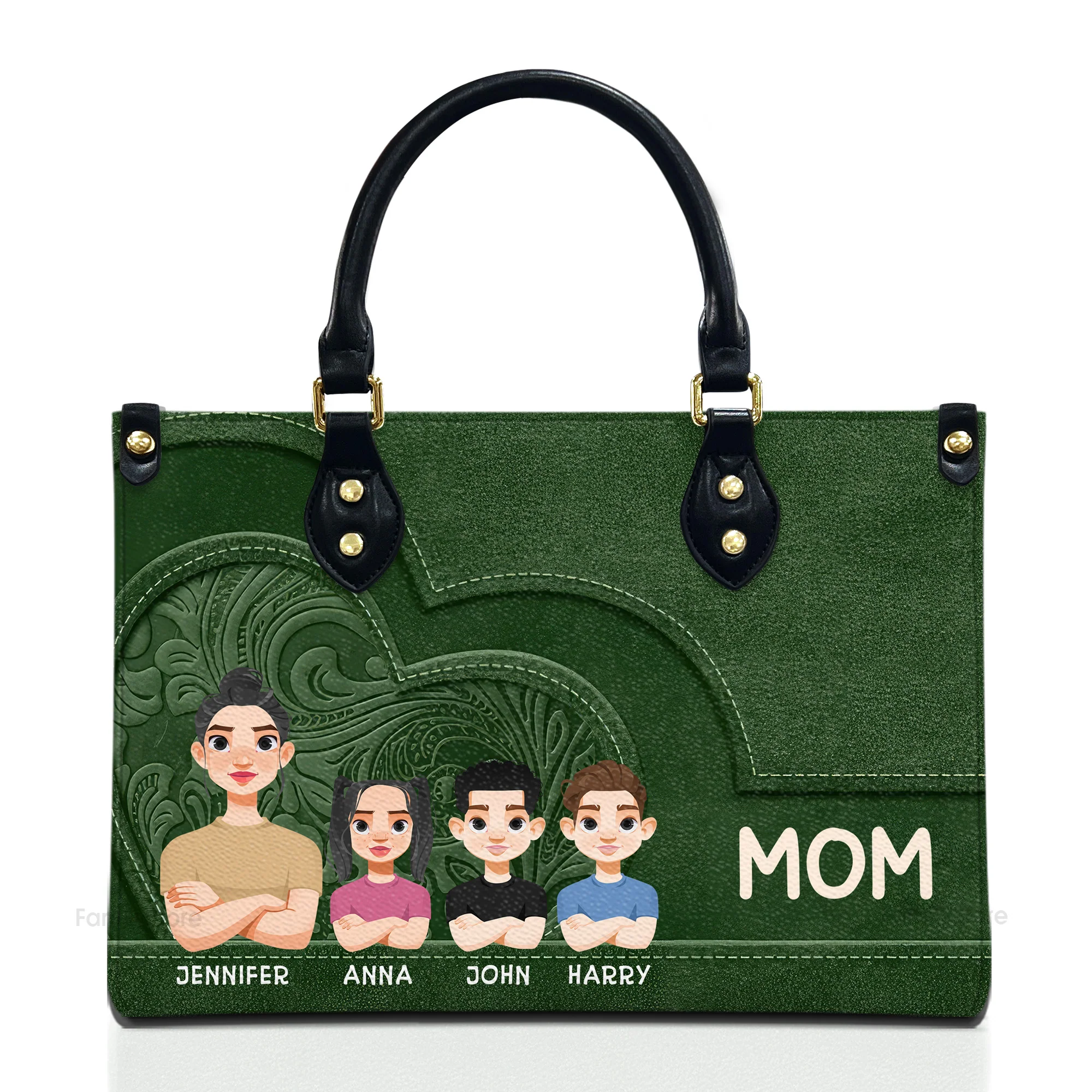 Mommy We Love You So Much - Personalized Leather Bag - Loving Gift For Mother, Grandma, Grandmother, Mother's Day | CL50 NA94