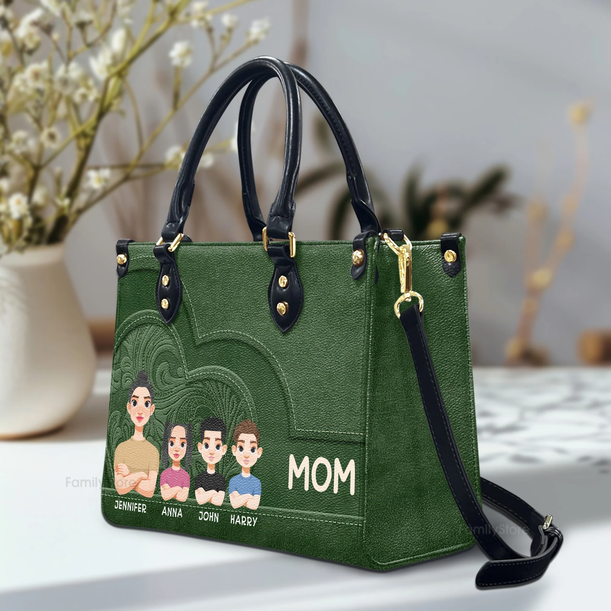 Mommy We Love You So Much - Personalized Leather Bag - Loving Gift For Mother, Grandma, Grandmother, Mother's Day | CL50 NA94 - Image 2