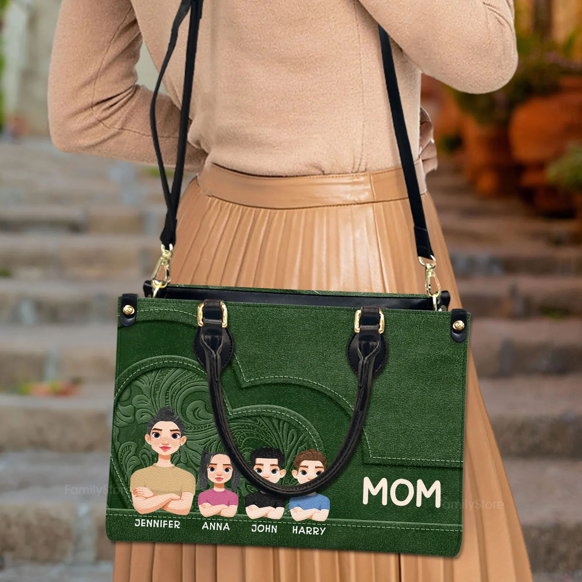 Mommy We Love You So Much - Personalized Leather Bag - Loving Gift For Mother, Grandma, Grandmother, Mother's Day | CL50 NA94 - Image 3