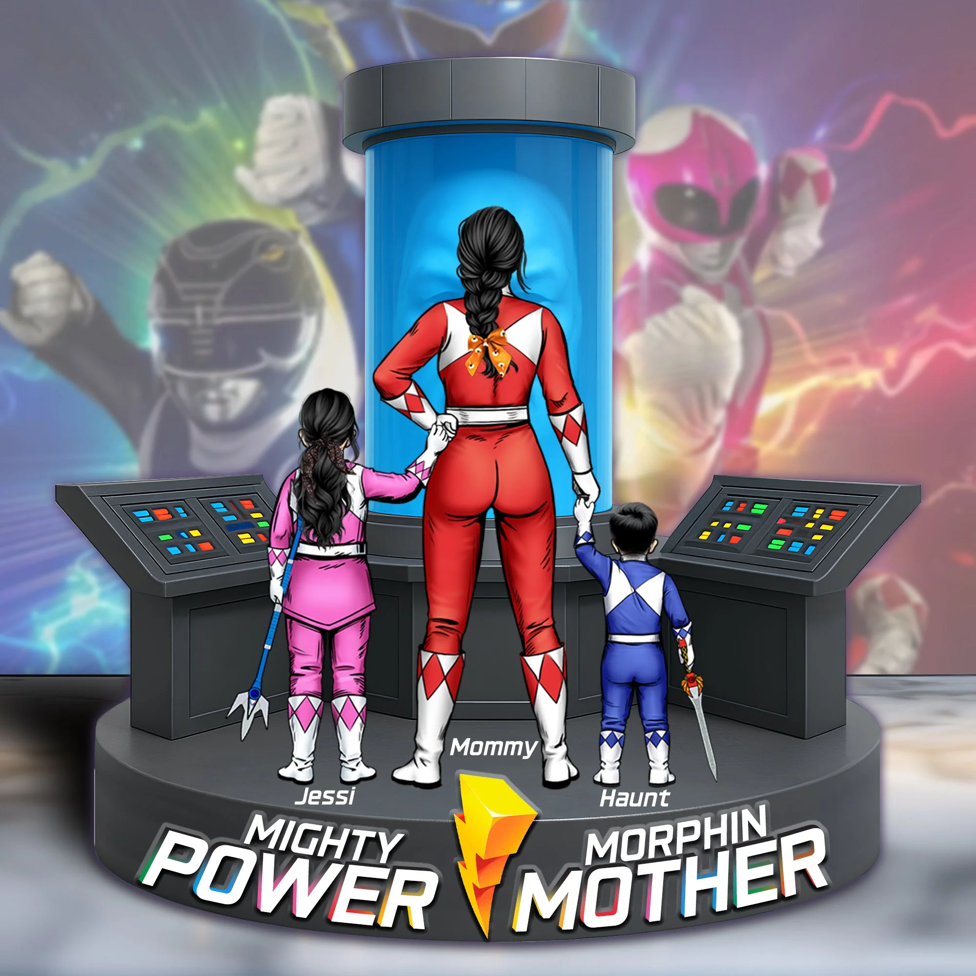 Morphin Mother Mighty Power - Personalized Shaped Acrylic Plaque - Gift For Mom, Grandma | CL21.Ver2 HN02 - Image 3