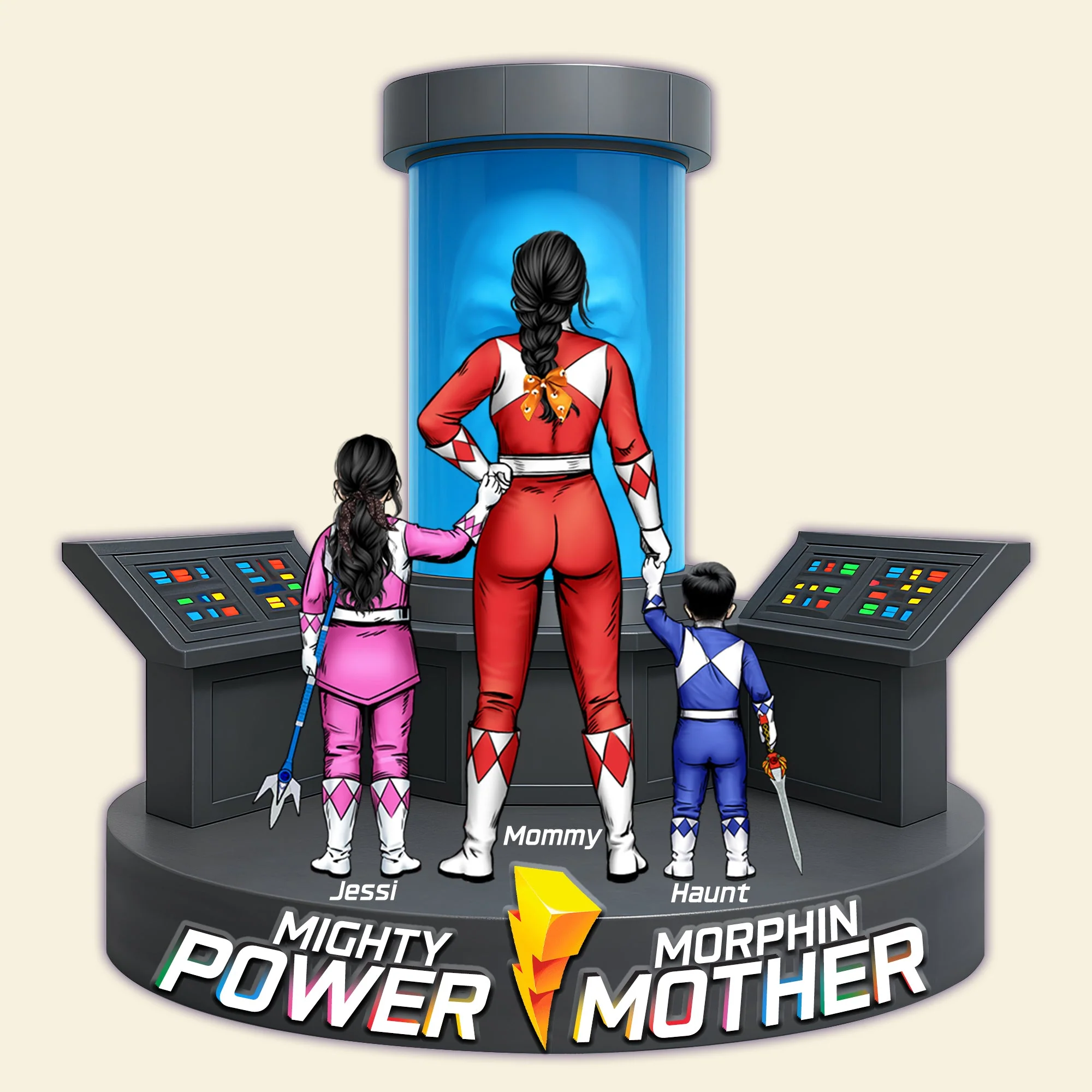 Morphin Mother Mighty Power - Personalized Shaped Acrylic Plaque - Gift For Mom, Grandma | CL21.Ver2 HN02 - Image 4