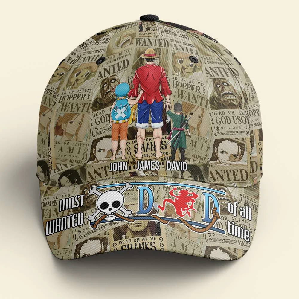 Most Wanted Dad One Piece - Personalized Classic Cap -  Anime Gift for Dad, Father's Day | CL11 - Image 4