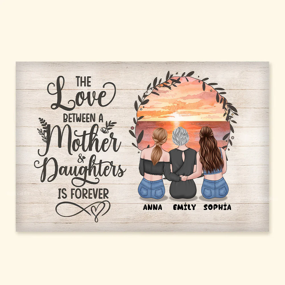 Mother And Children Forever Link Together - Personalized Canvas Poster - Gift For Mom,Grandma, Mother's Day | GR24 NA94 - Image 3