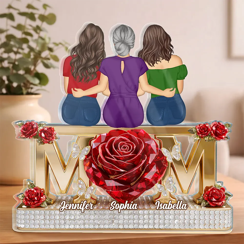 Mother Daughter Forever Together - Personalized Shape Acrylic Plaque - Gift For Mom, Grandma | GR24 HN02