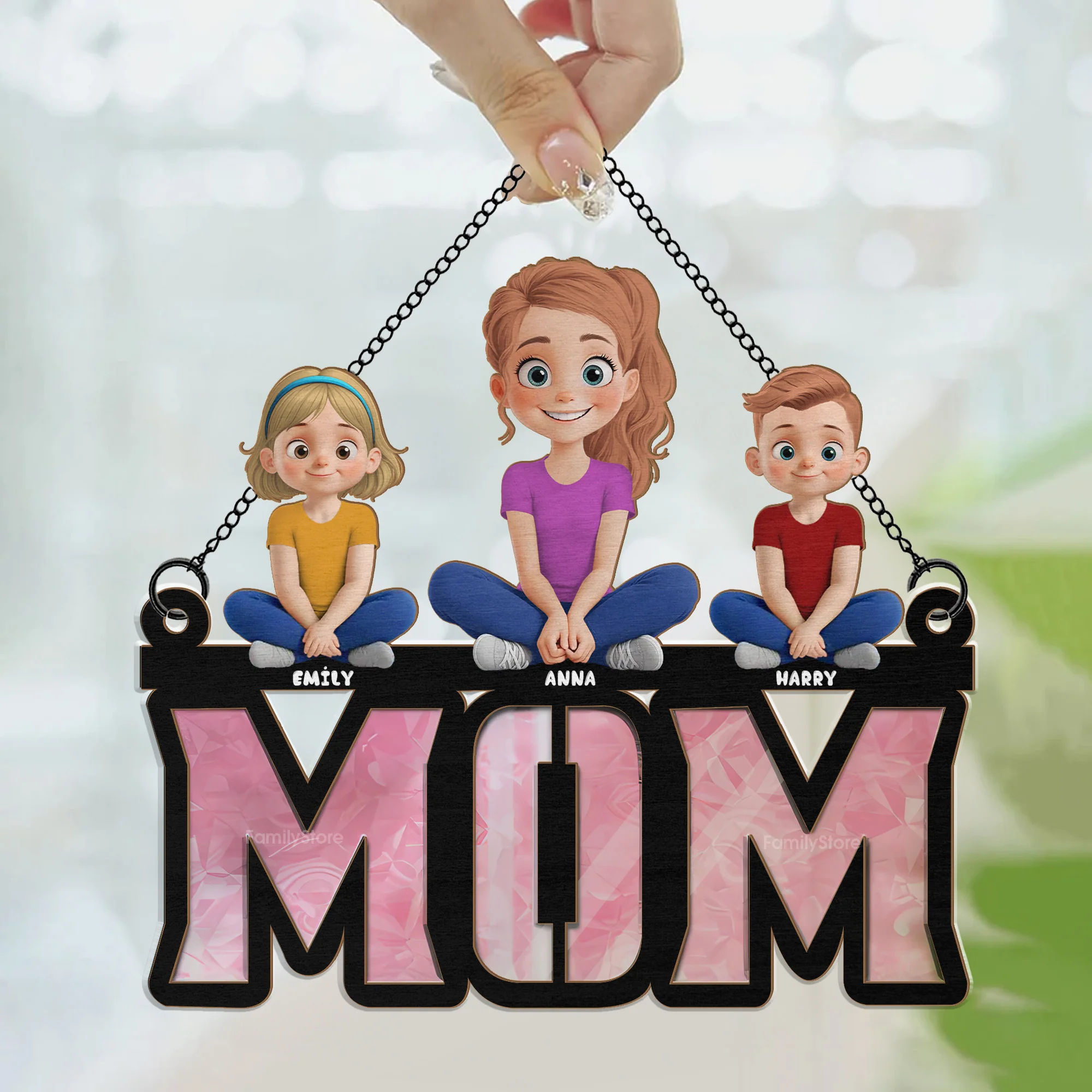 Mother Is Our Sunshine - Personalized Window Hanging Window Hanging Suncatcher Ornament - Gift For Mom, Mother's Day | GR25 NA94 - Image 3