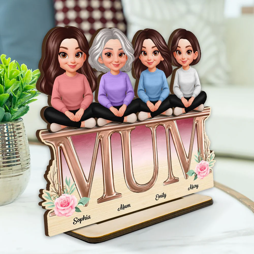 MUM And Daughters Sons - Personalized Wooden Plaque - Gift For Mom, Grandma | GR25 HN02 - Image 2