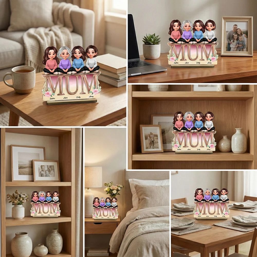MUM And Daughters Sons - Personalized Wooden Plaque - Gift For Mom, Grandma | GR25 HN02 - Image 5