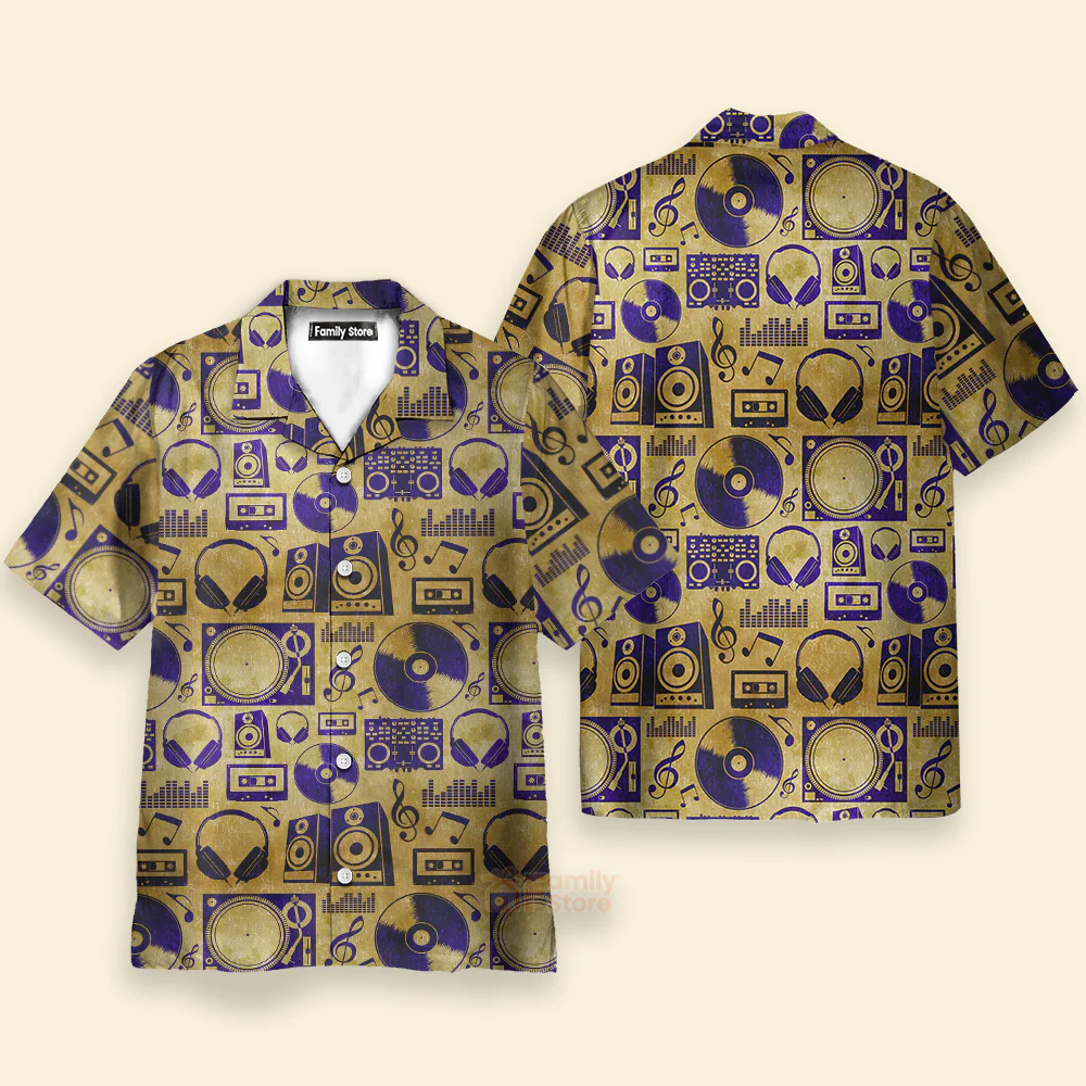 Music DJ Vintage - Hawaiian Shirt - Image 2