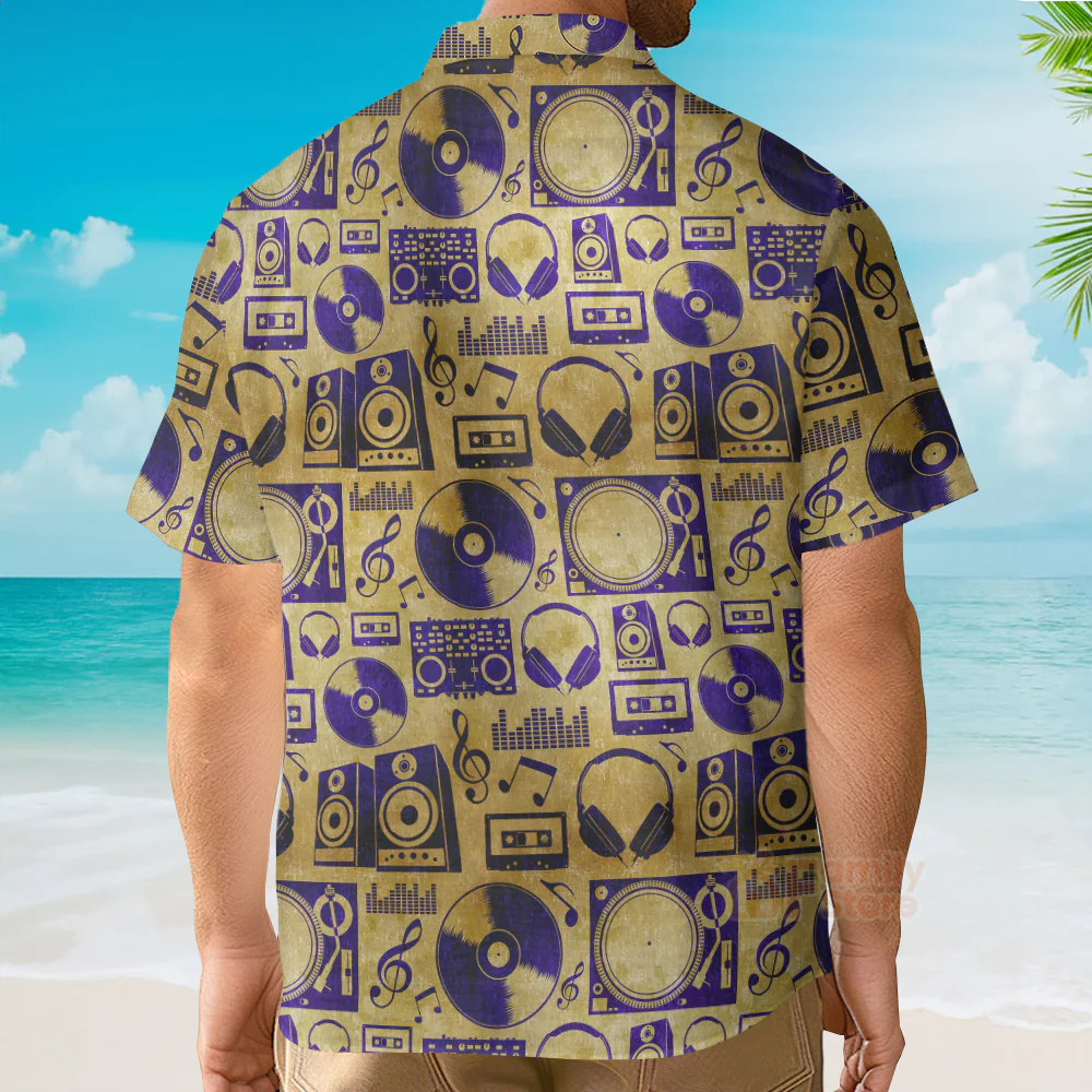 Music DJ Vintage - Hawaiian Shirt - Image 3