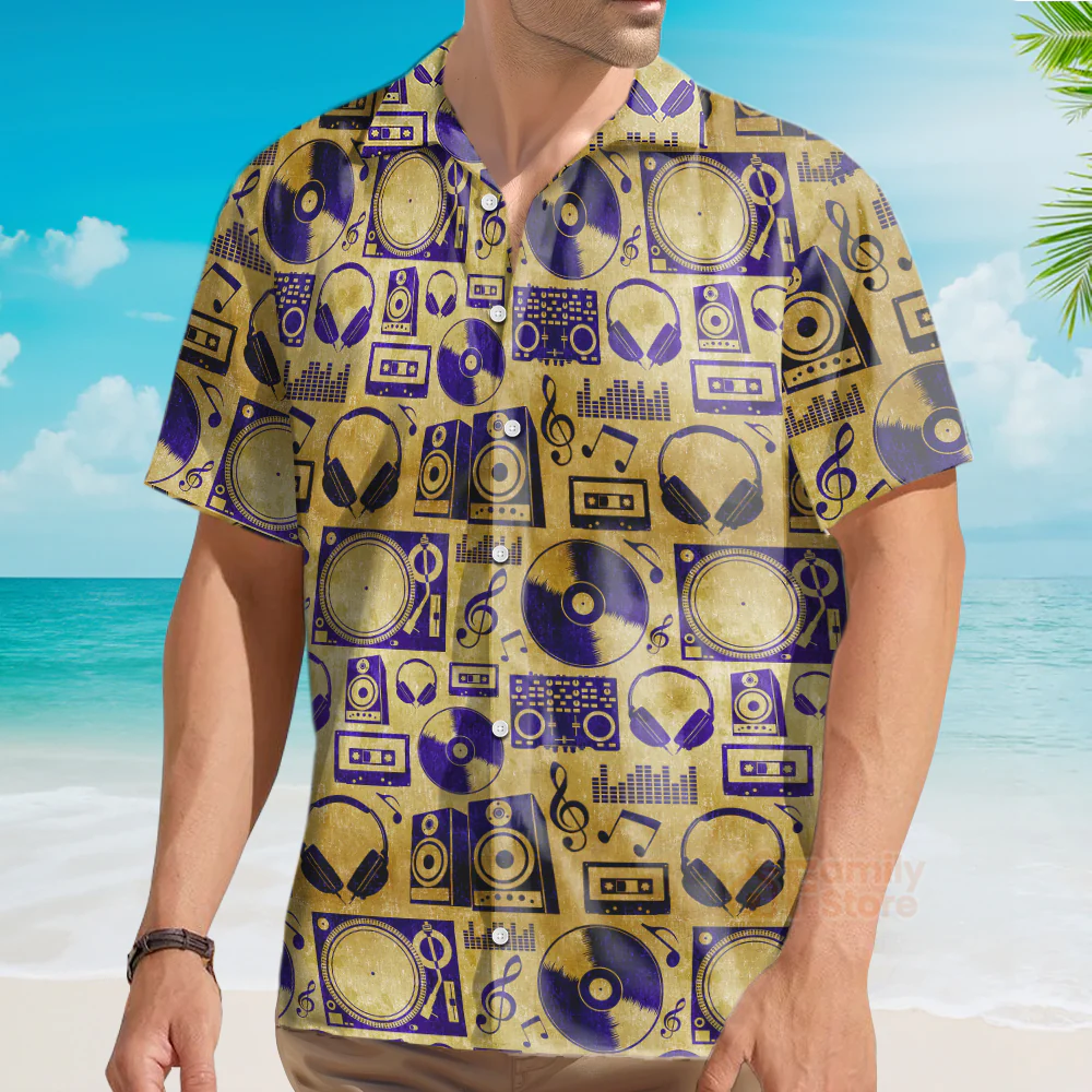 Music DJ Vintage - Hawaiian Shirt - Image 4