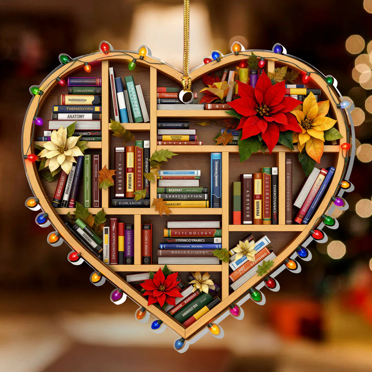 My Beloved Bookshelf - Personalized Acrylic Ornament - Christmas Gift For Book Lovers HH01 - Image 2