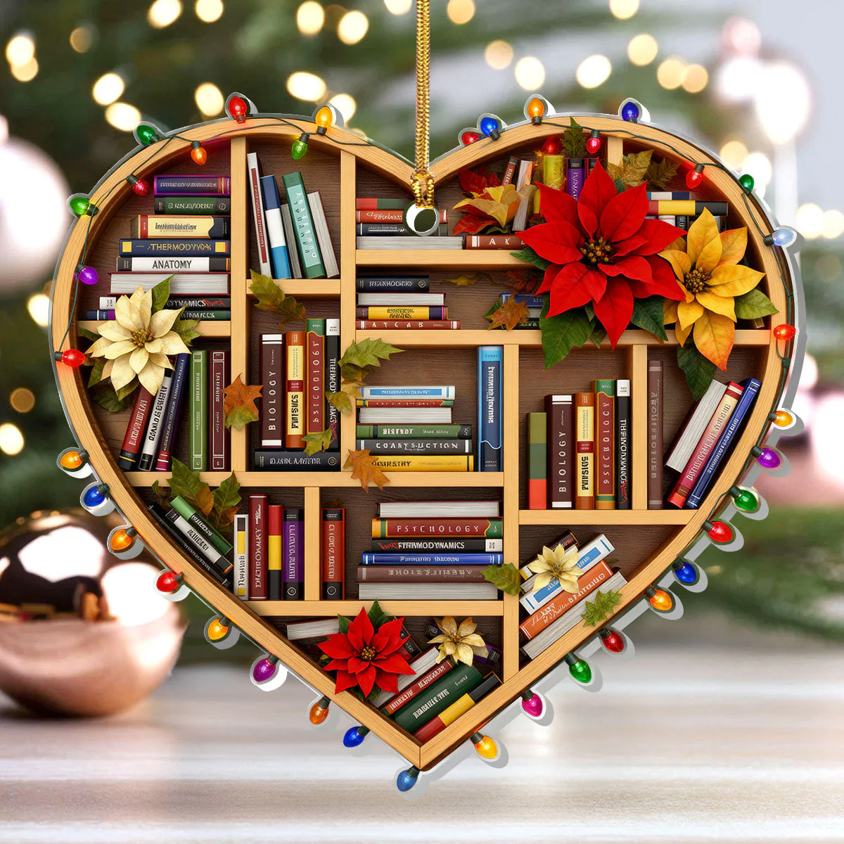 My Beloved Bookshelf - Personalized Acrylic Ornament - Christmas Gift For Book Lovers HH01 - Image 4