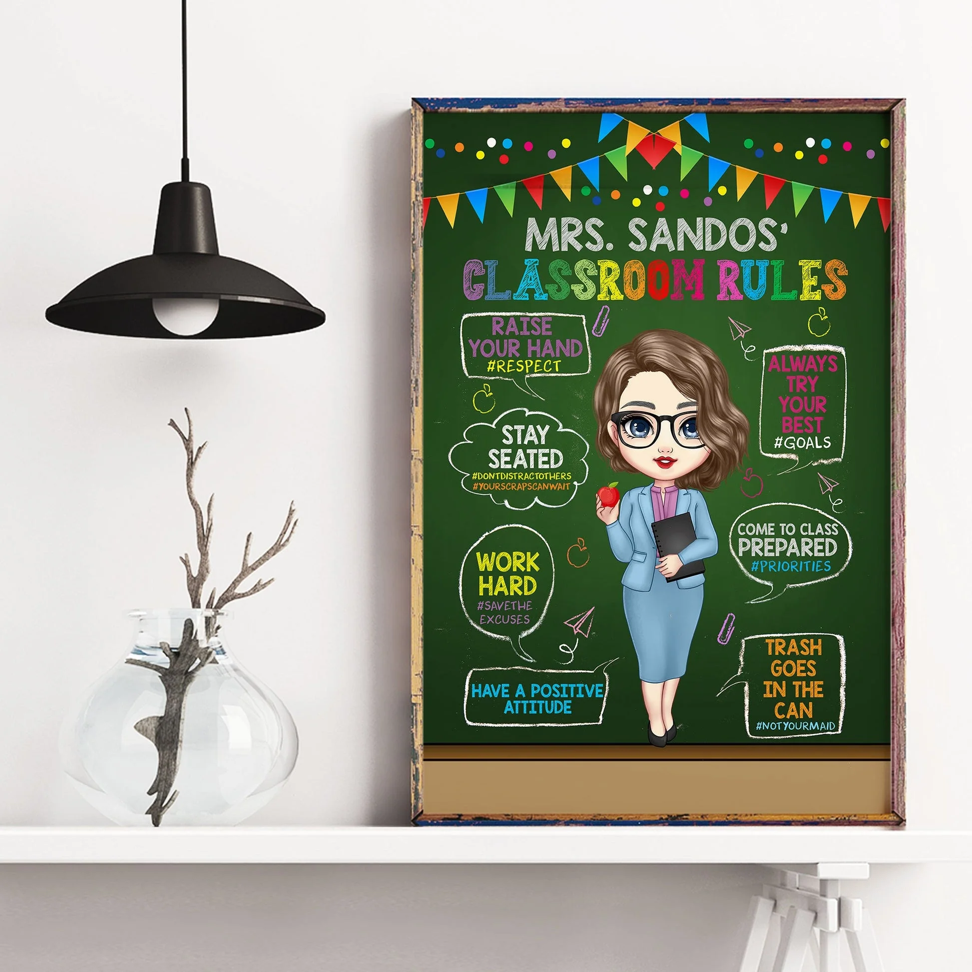 My Classroom Rules - Personalized Poster/Wrapped Canvas, Gift For Teacher, Classroom Decor | CLTC01 - Image 6