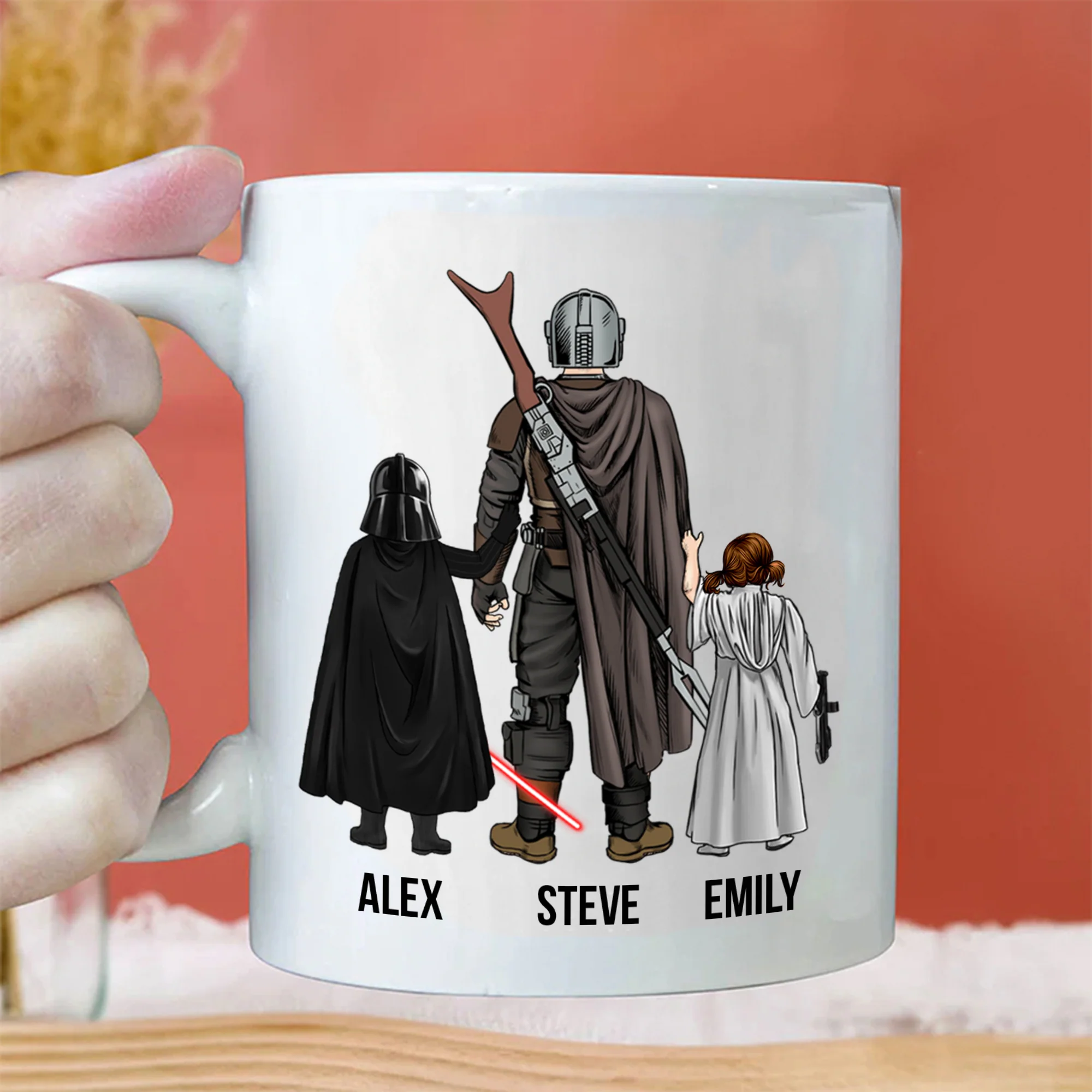 Stwa My Dad And Me In The Adventure Go To Space - Gift For Father's Day - Personalized Ceramic Mug - Image 2