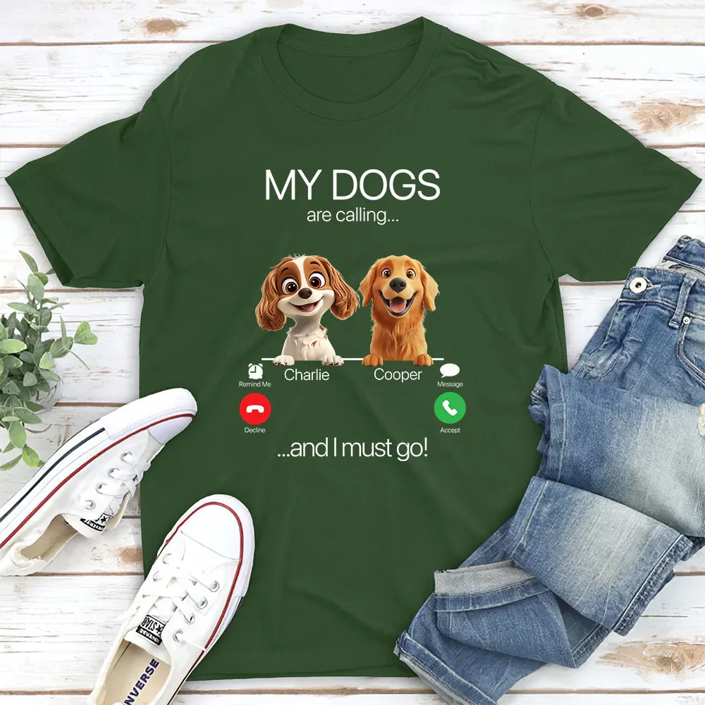 My Dog Is Calling - Personalized T-shirt - Gift for Pet Owners, Dog Lovers | CLP16 HH01 - Image 2