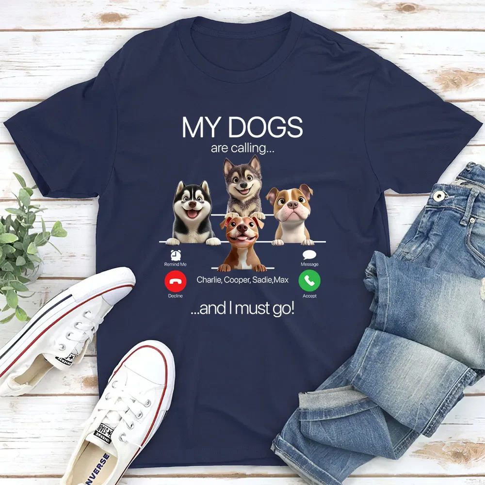 My Dog Is Calling - Personalized T-shirt - Gift for Pet Owners, Dog Lovers | CLP16 HH01 - Image 3