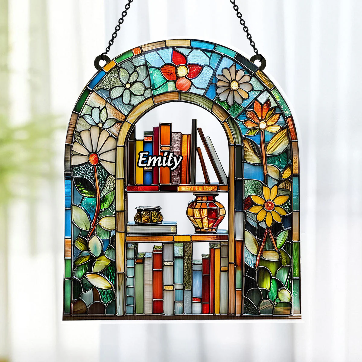 My Dream Bookshelf - Personalized Window Hanging Suncatcher - Image 4