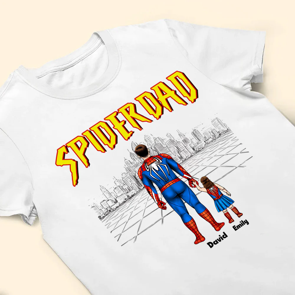 My Father My Superhero SpiderDad Version - Gift For Father's Day - Personalized TShirt - Image 3