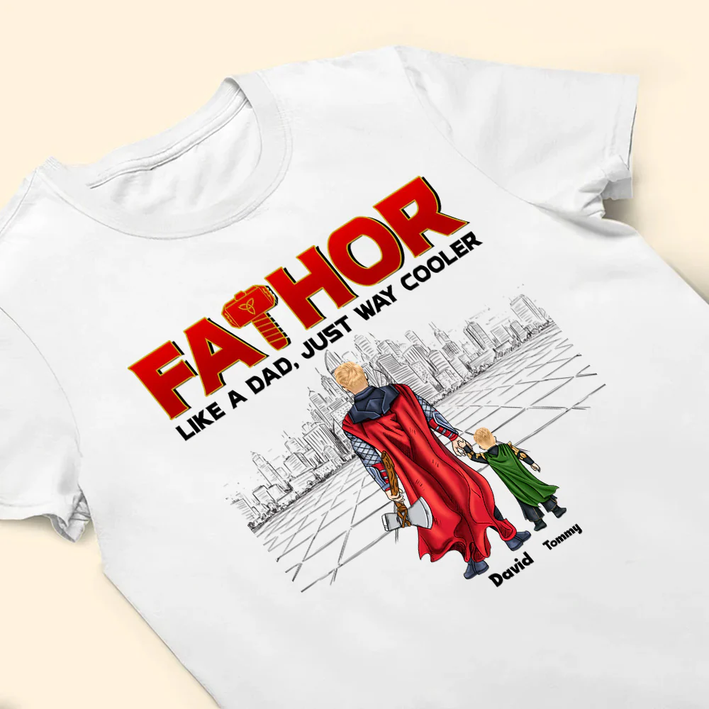 My Fathor My Superhero - Gift For Dad, Husband, Father's Day - Personalized TShirt - Image 3