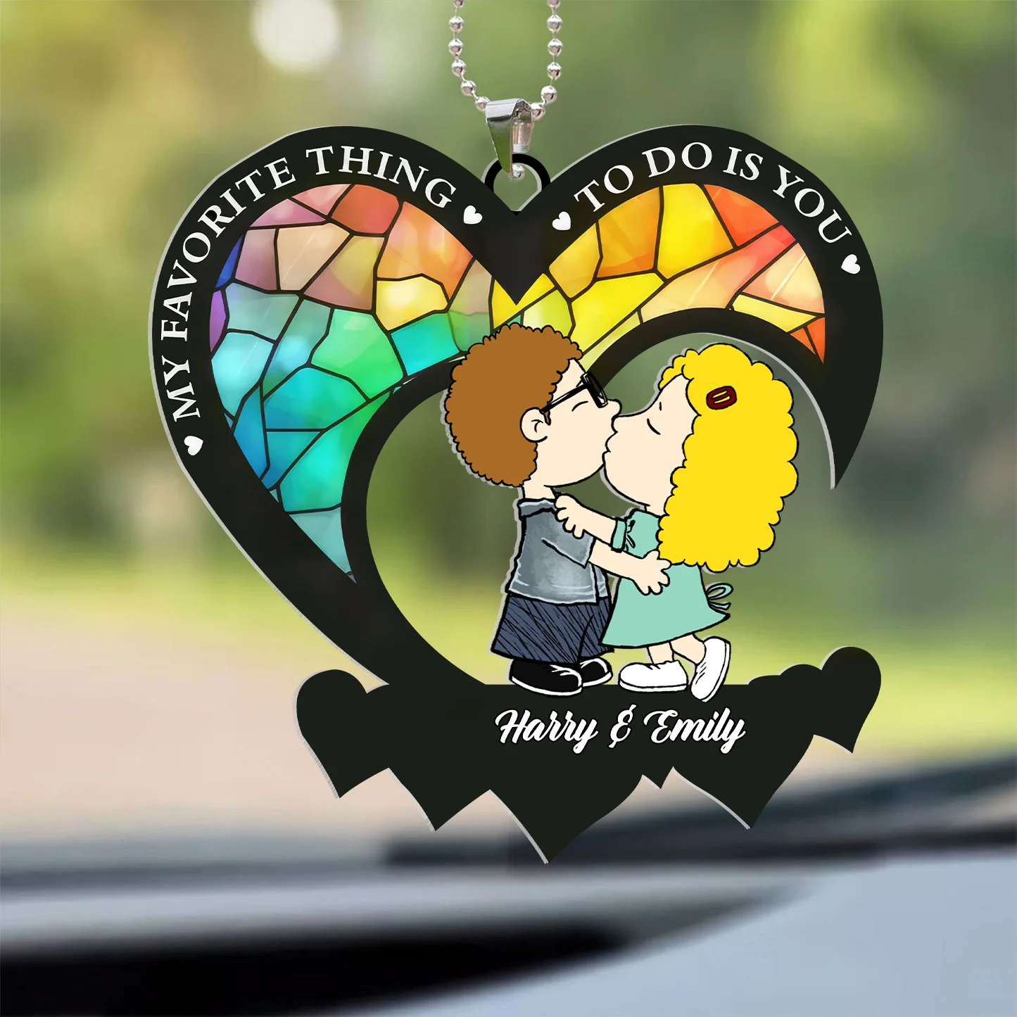 My Favorite Thing To Do Is You Peanut - Personalized Car Ornament - Gift For Couple, Husband Wife | GR9 NH96 - Image 2