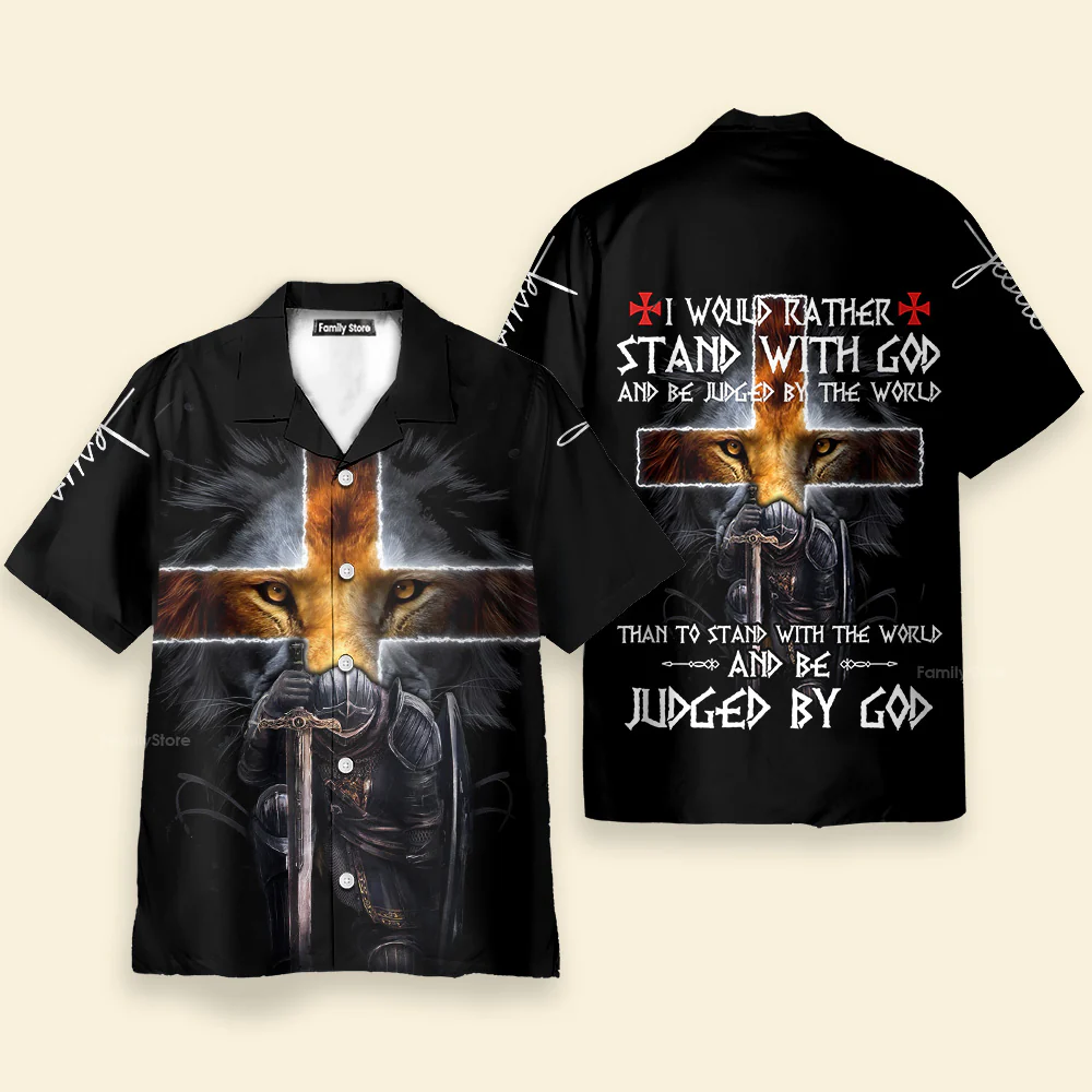 My God-Jesus Lion Cross Aloha Hawaiian Shirts For Men And For Women - Image 2