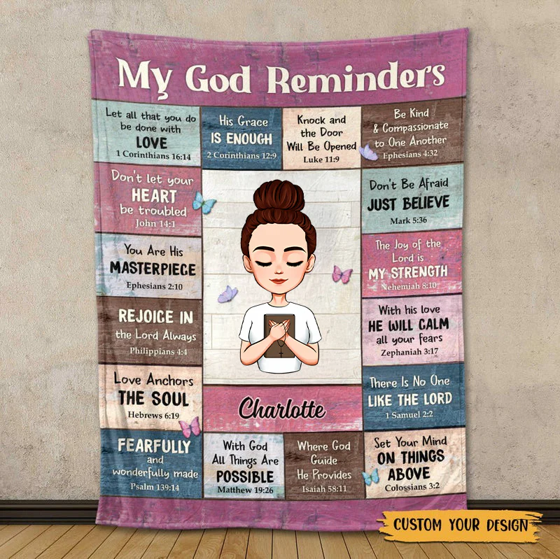 My God Reminders - Personalized Blanket - Meaningful Gift For Birthday TD118 - Image 2