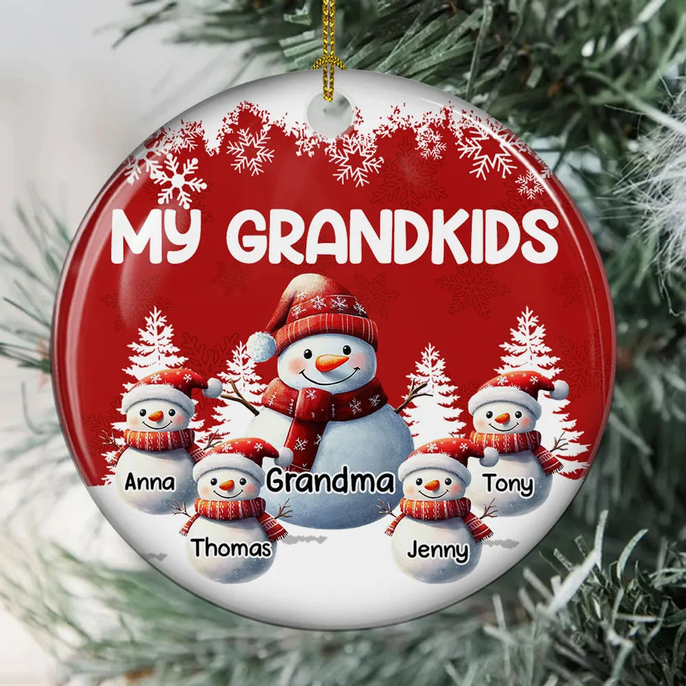 My Grandkids Call Me Grandma - Personalized Ceramic Ornament - Christmas Gift For Family, Grandma HH01