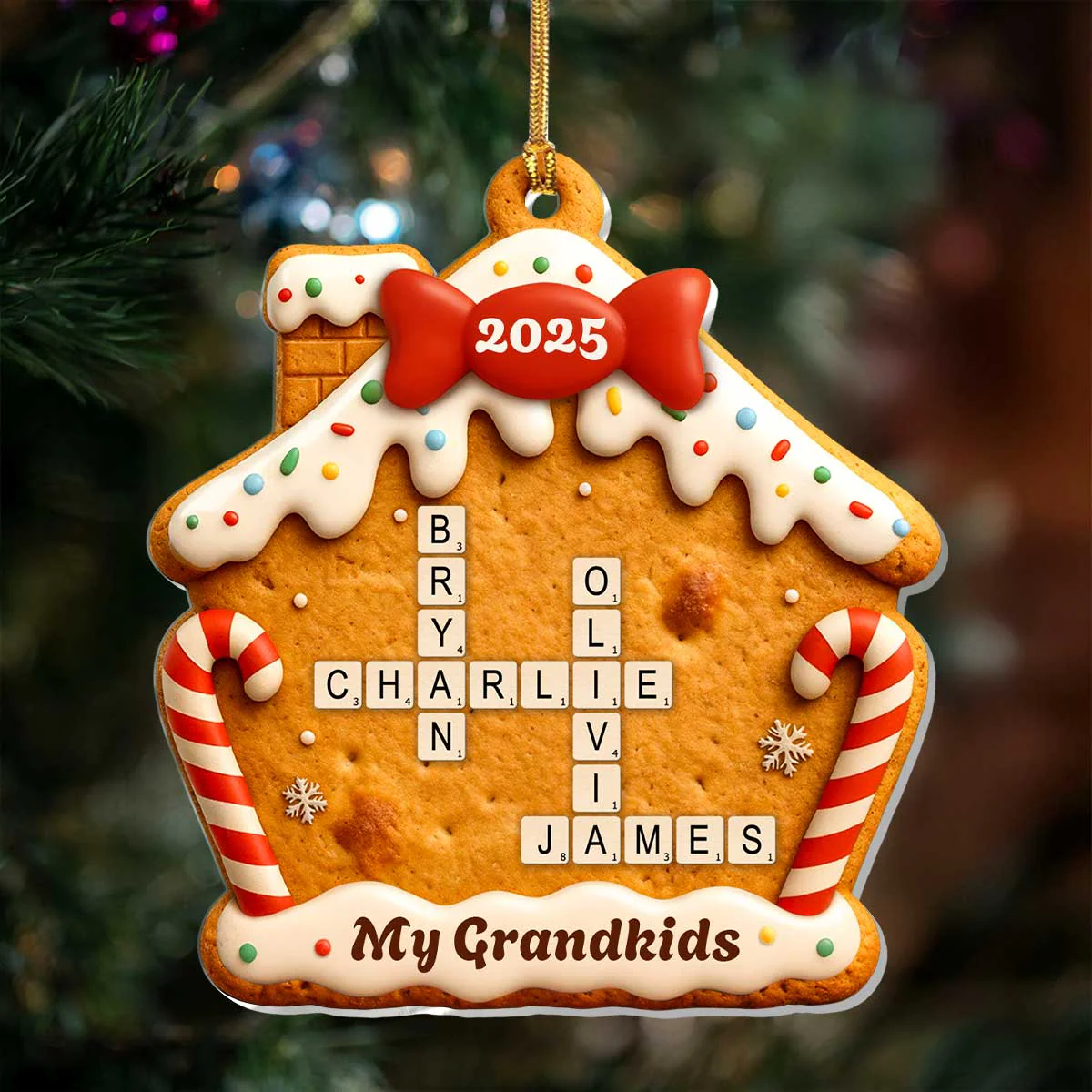 My Grandkids New Version Christmas - Personalized 1-Layer Acrylic Ornament TD118