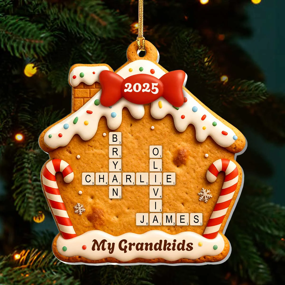 My Grandkids New Version Christmas - Personalized 1-Layer Acrylic Ornament TD118 - Image 3