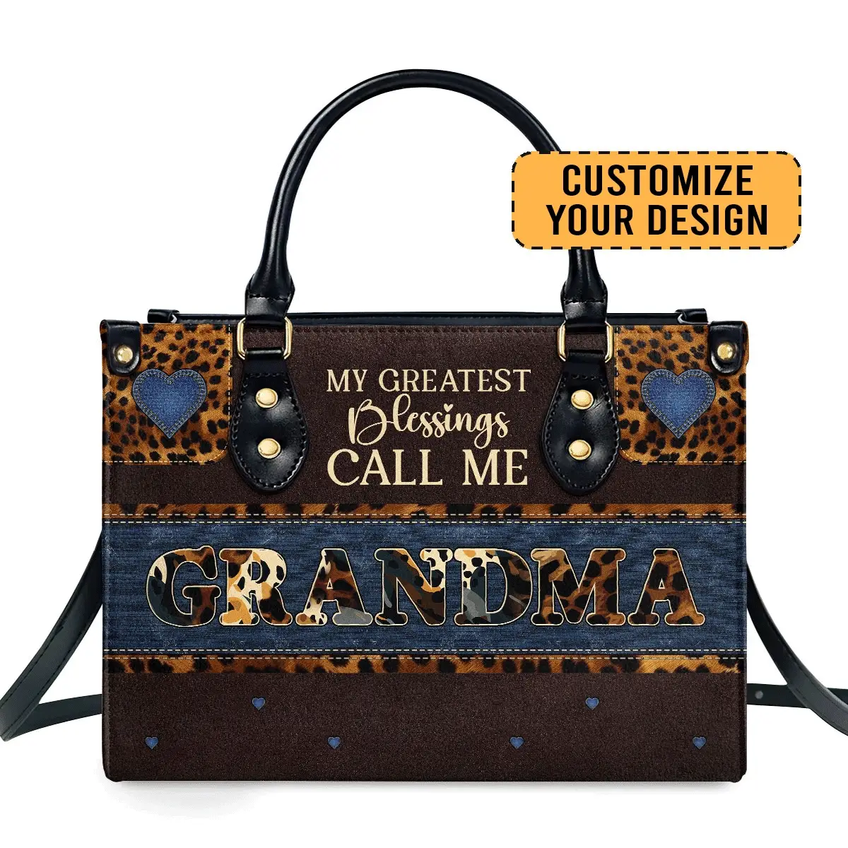My Greatest Blessings Call Me - Personalized Leather Handbag - Gift For Mom, Grandma, Mother's Day HD95