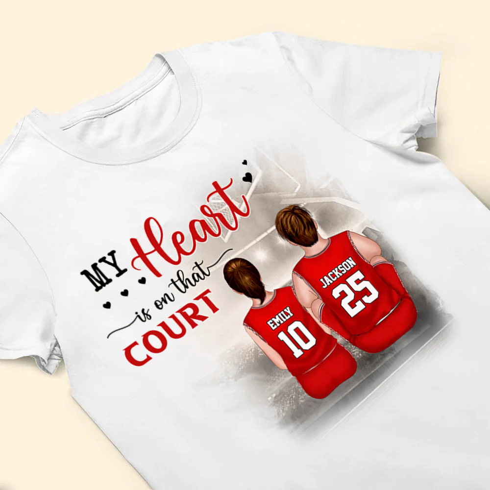 My Heart Is On That Court - Gift For Family - Personalized TShirt - SPCL03 NA94 - Image 3