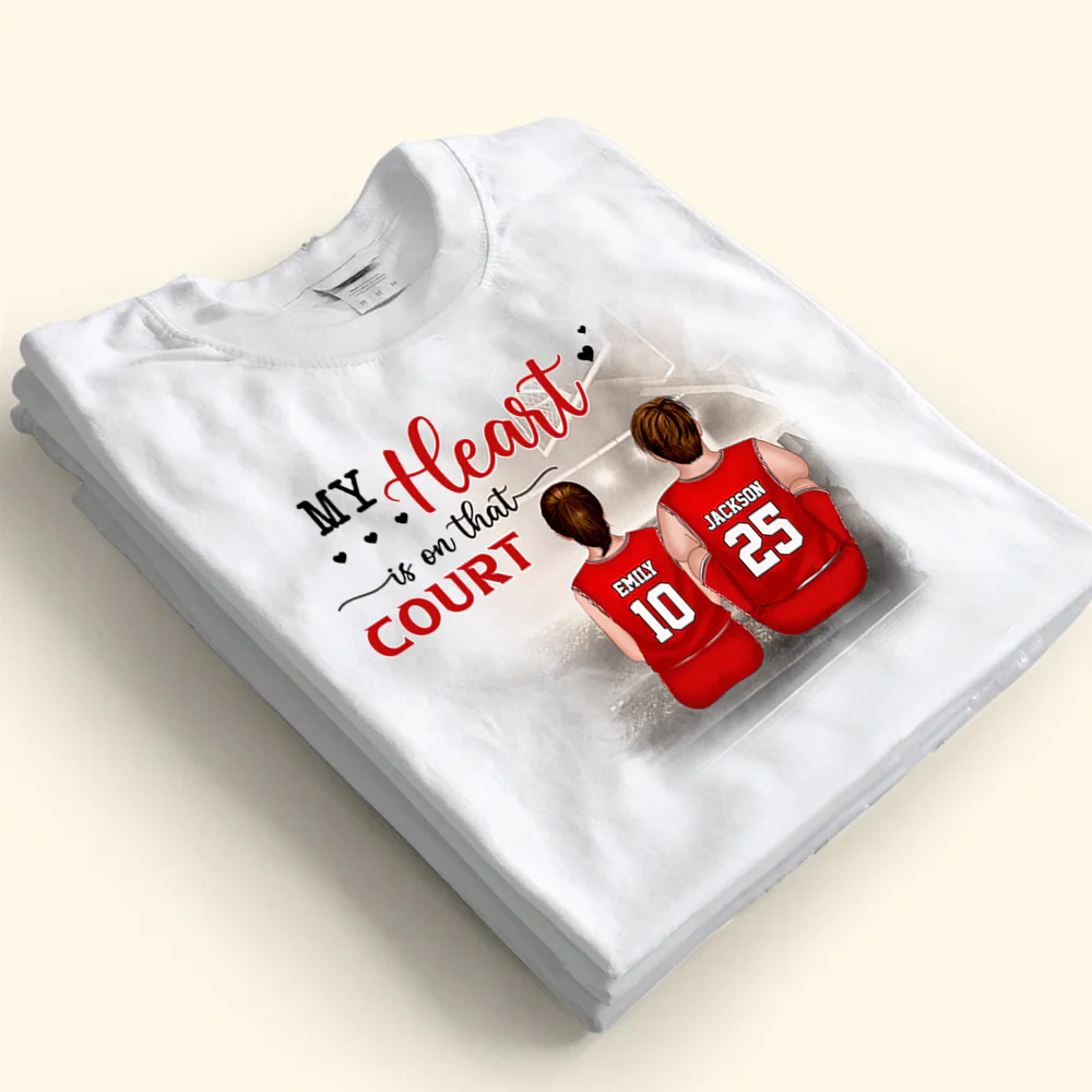 My Heart Is On That Court - Gift For Family - Personalized TShirt - SPCL03 NA94 - Image 4