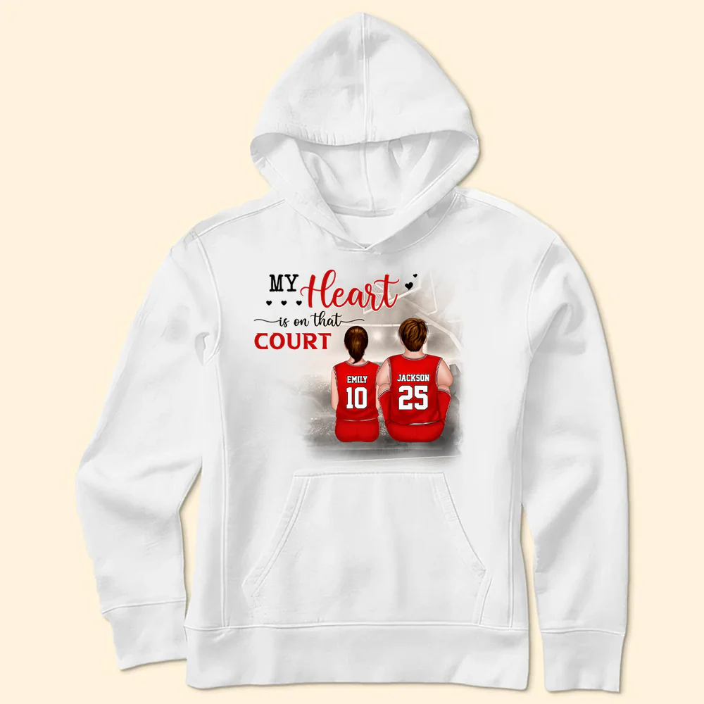 My Heart Is On That Court - Gift For Family - Personalized TShirt - SPCL03 NA94 - Image 5