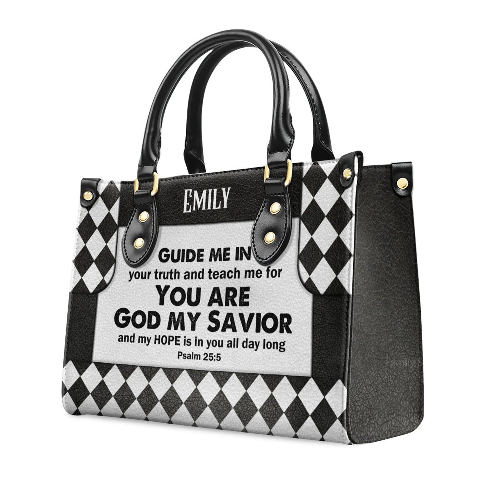 My Hope Is In You All Day Long - Personalized Leather Handbag With Handle - AT4081426 - Image 3