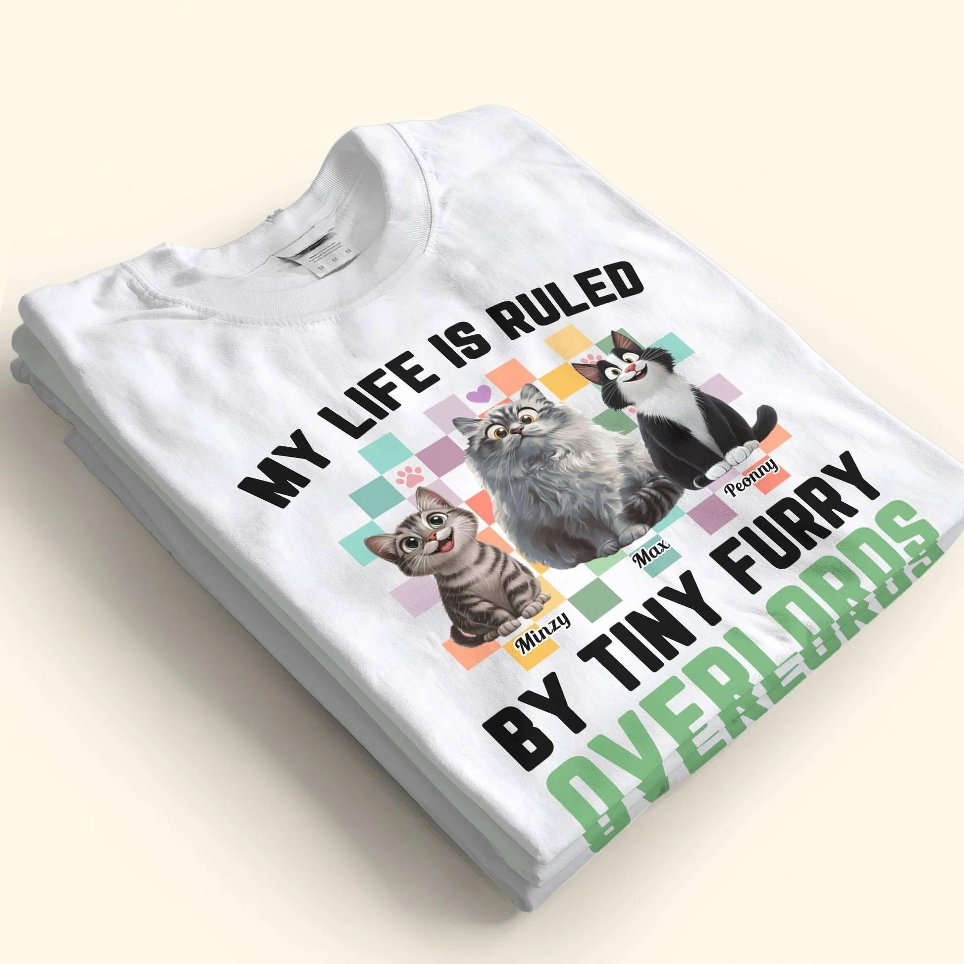My Life Is Ruled By Tiny Furry Overlords - Personalized Shirt - Gift for Pet Owners, Pet Lovers, Cat Mom | CLP15. Ver5 NH96 - Image 4