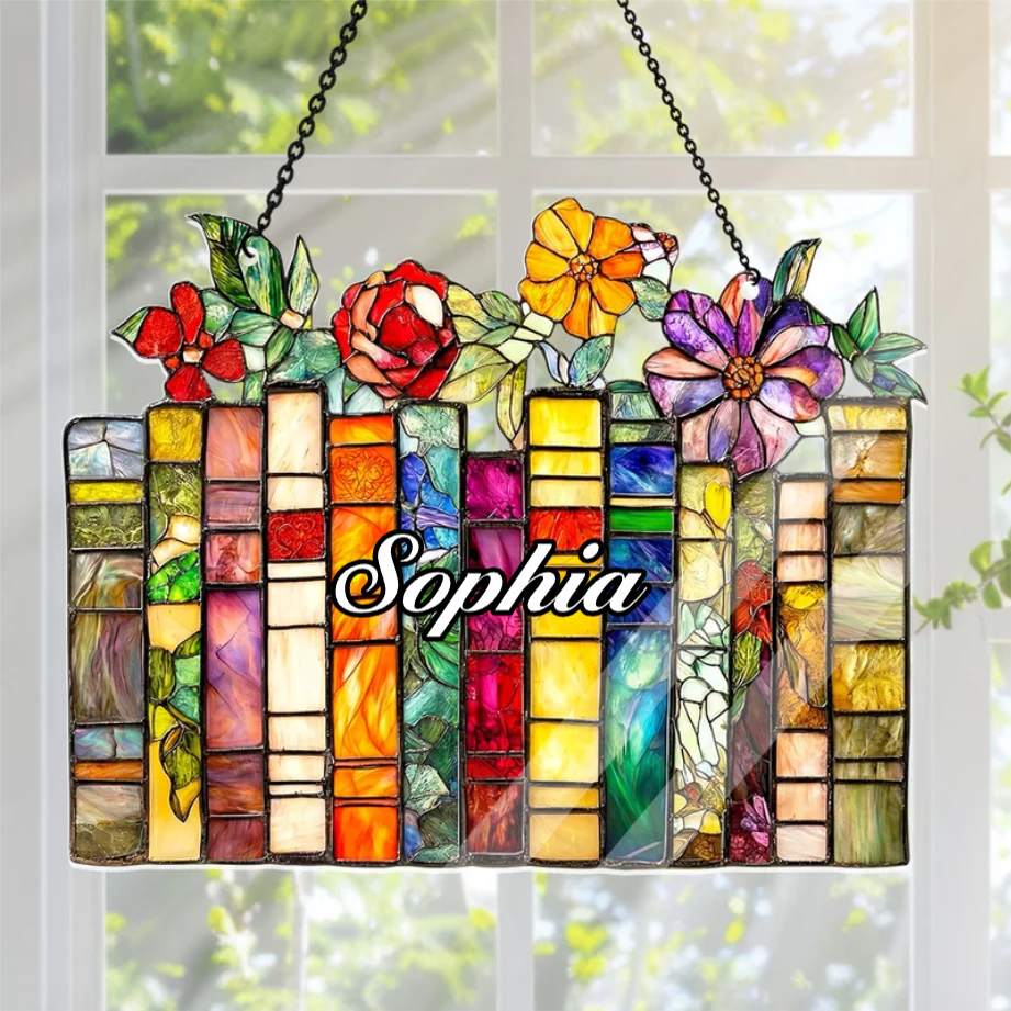 My Literary Garden - Personalized Acrylic Suncatcher - Gift For Her, Book Lovers HH01