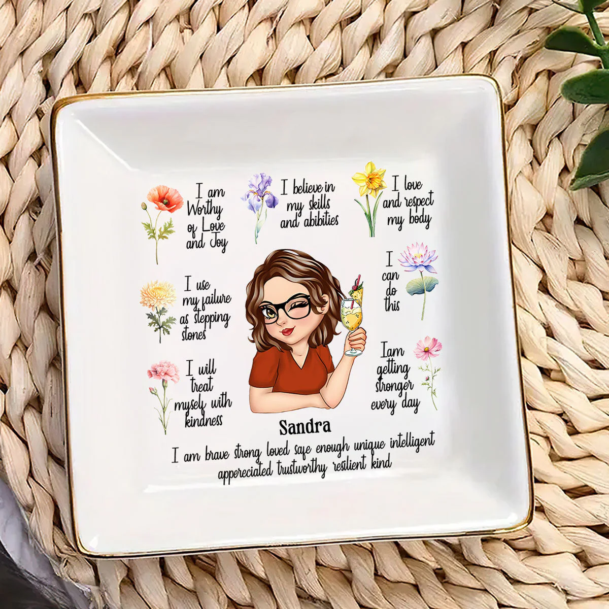 My Morning Affirmation - Personalized Jewelry Dish - Gift For Mom, Girlfriend, Wife, Bestie, Sister - CLGOD04 NH96 - Image 3