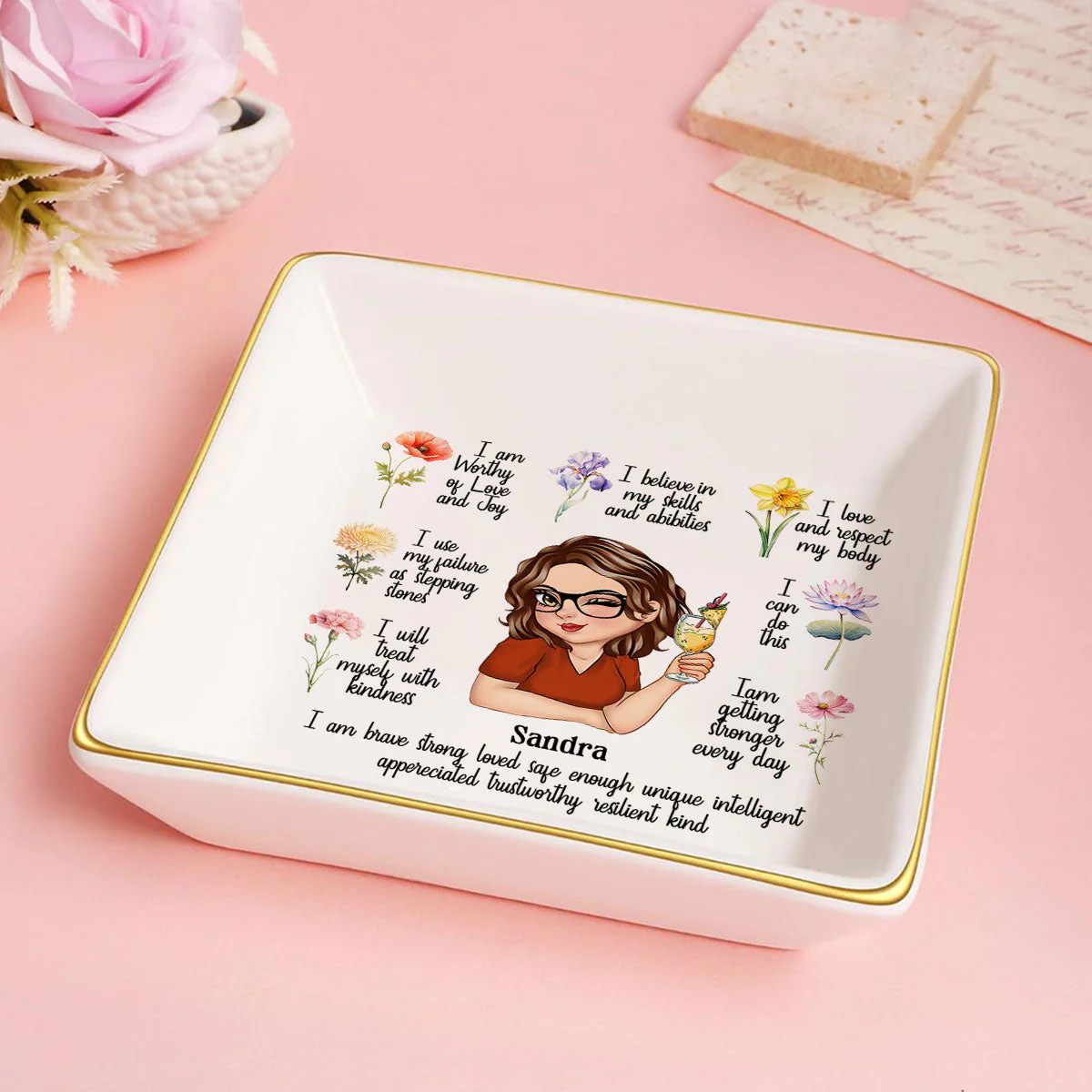 My Morning Affirmation - Personalized Jewelry Dish - Gift For Mom, Girlfriend, Wife, Bestie, Sister - CLGOD04 NH96 - Image 5