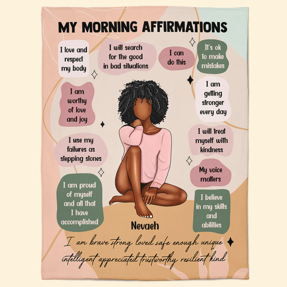 My Morning Affirmations - Personalized Blanket - Gift For Black Girls, Black Women | CLGOD02 HD95 - Image 2