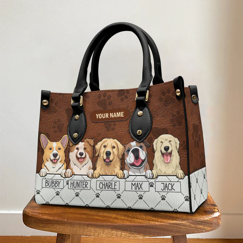 My Pet Is My Therapy - Personalized Leather Handbag - Gift for Dog Lovers, Dog Mom | CLP14 NH96 - Image 2