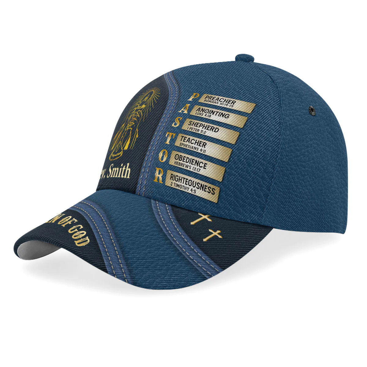 Man Of God My Preacher, Shepherd, And Teacher - Personalized Classic Cap TD118 - Image 2