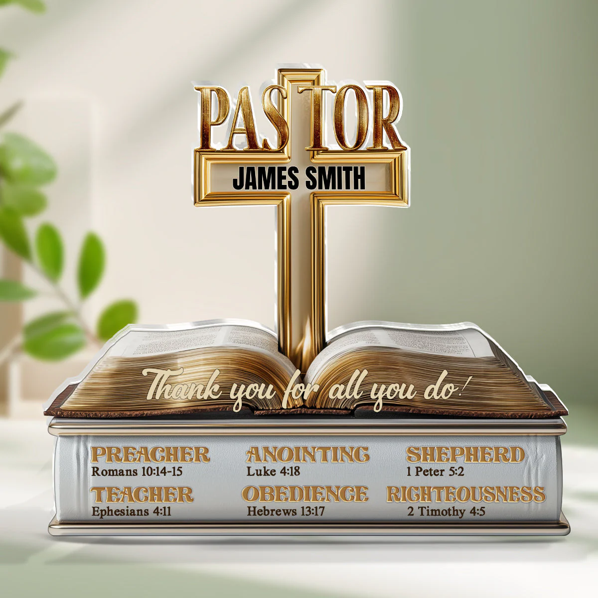 My Preacher, Teacher, & Shepherd - Personalized Acrylic Plaque TD118
