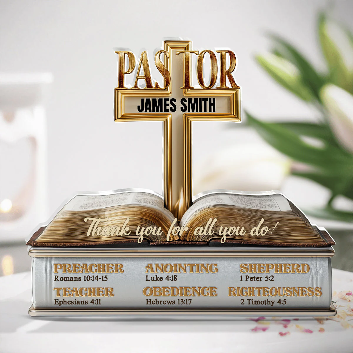 My Preacher, Teacher, & Shepherd - Personalized Acrylic Plaque TD118 - Image 2