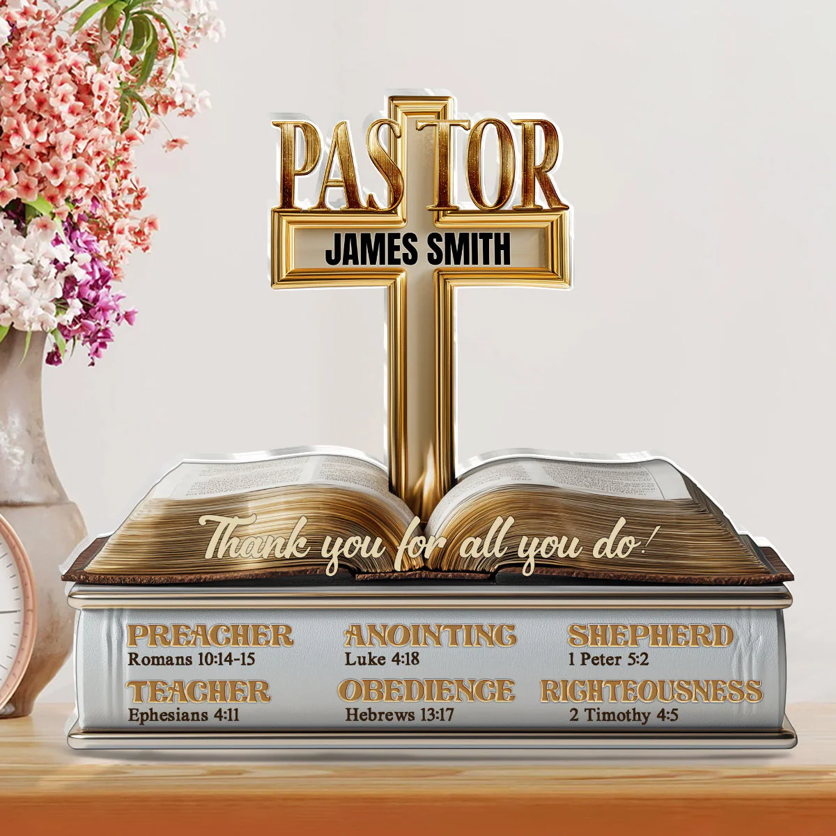 My Preacher, Teacher, & Shepherd - Personalized Acrylic Plaque TD118 - Image 3