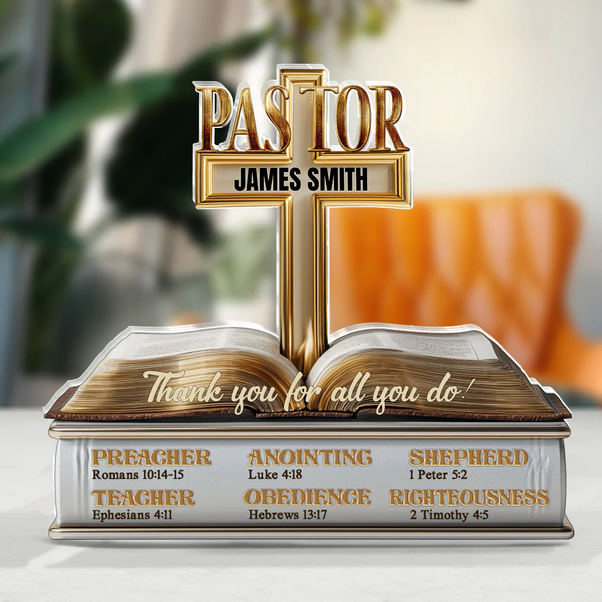 My Preacher, Teacher, & Shepherd - Personalized Acrylic Plaque TD118 - Image 4