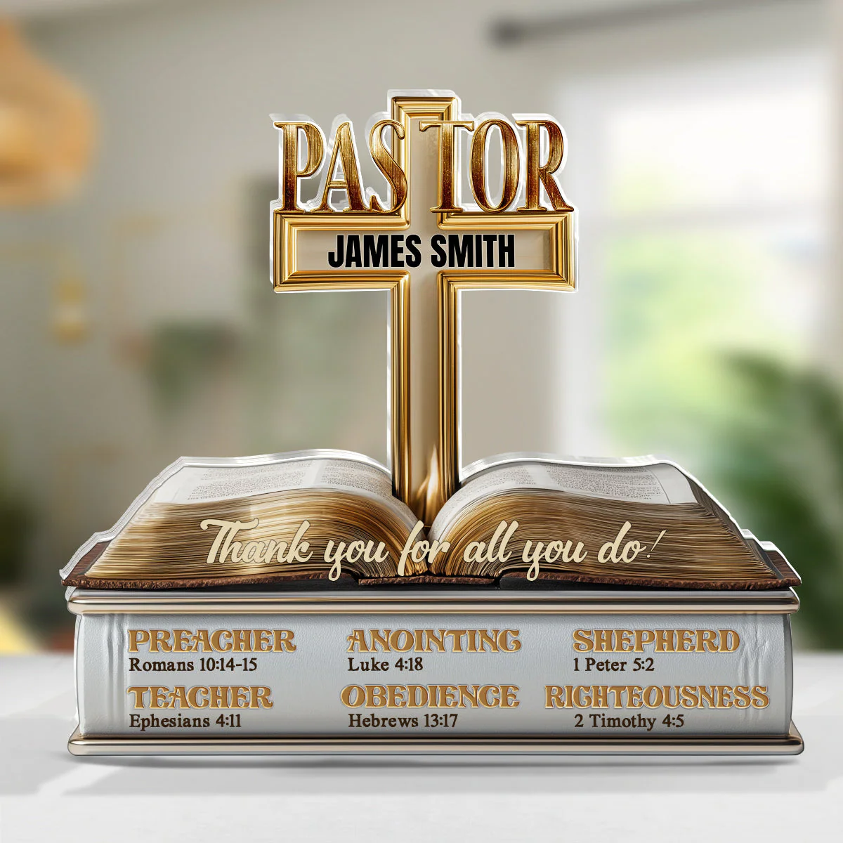 My Preacher, Teacher, & Shepherd - Personalized Acrylic Plaque TD118 - Image 5